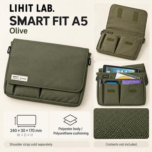 LIHIT LAB Smart Fit Carrying Pouch A5 Olive — Product details
