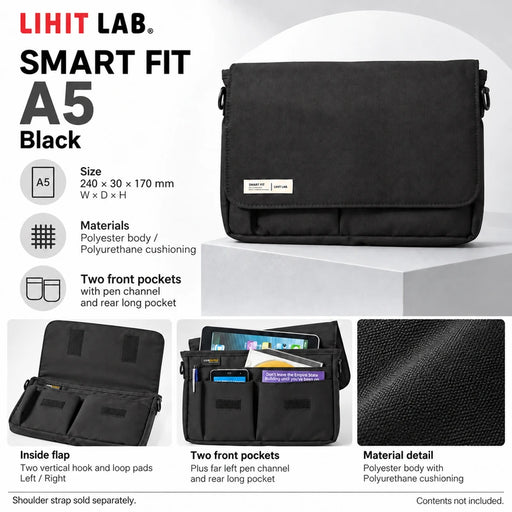 LIHIT LAB Smart Fit Carrying Pouch A5 Black — Product details