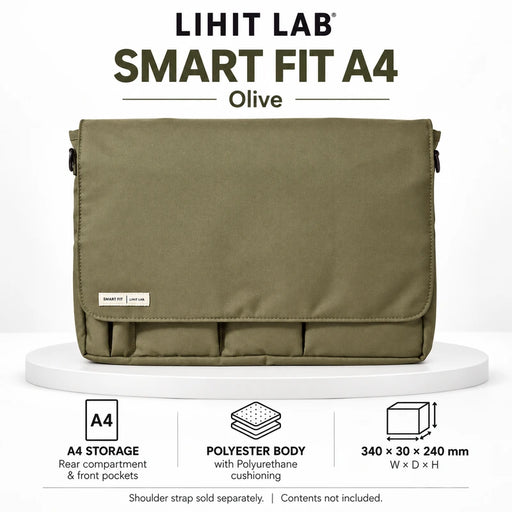 LIHIT LAB Smart Fit Carrying Pouch A4 Olive — Product details