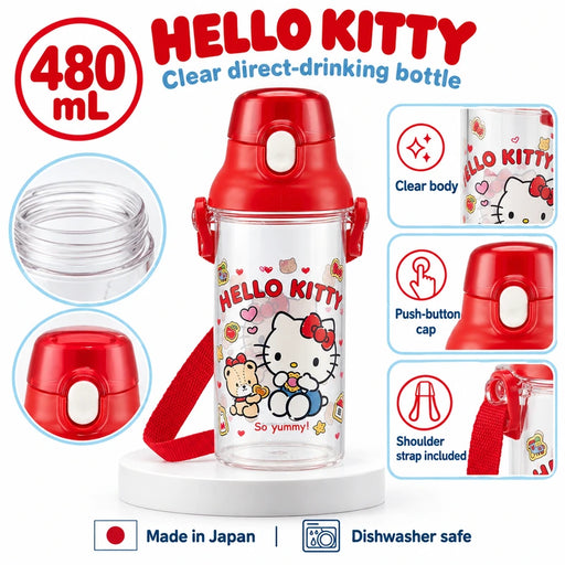 SKATER Hello Kitty Cookie Dishwasher-Safe Clear Plastic Bottle — Product details