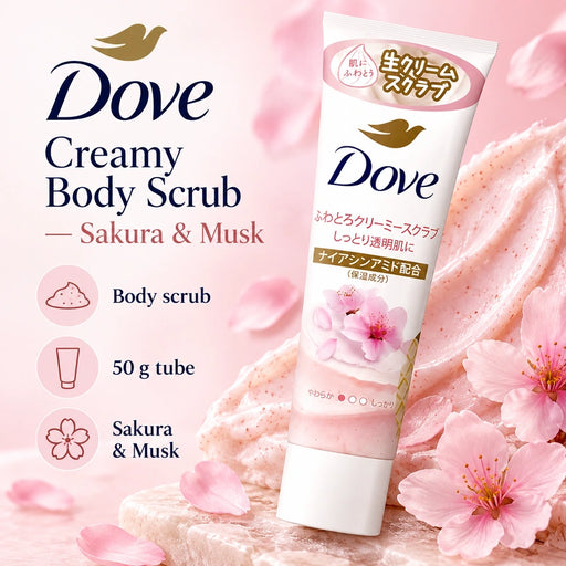 Dove Creamy Body Scrub — Sakura & Musk — Product details