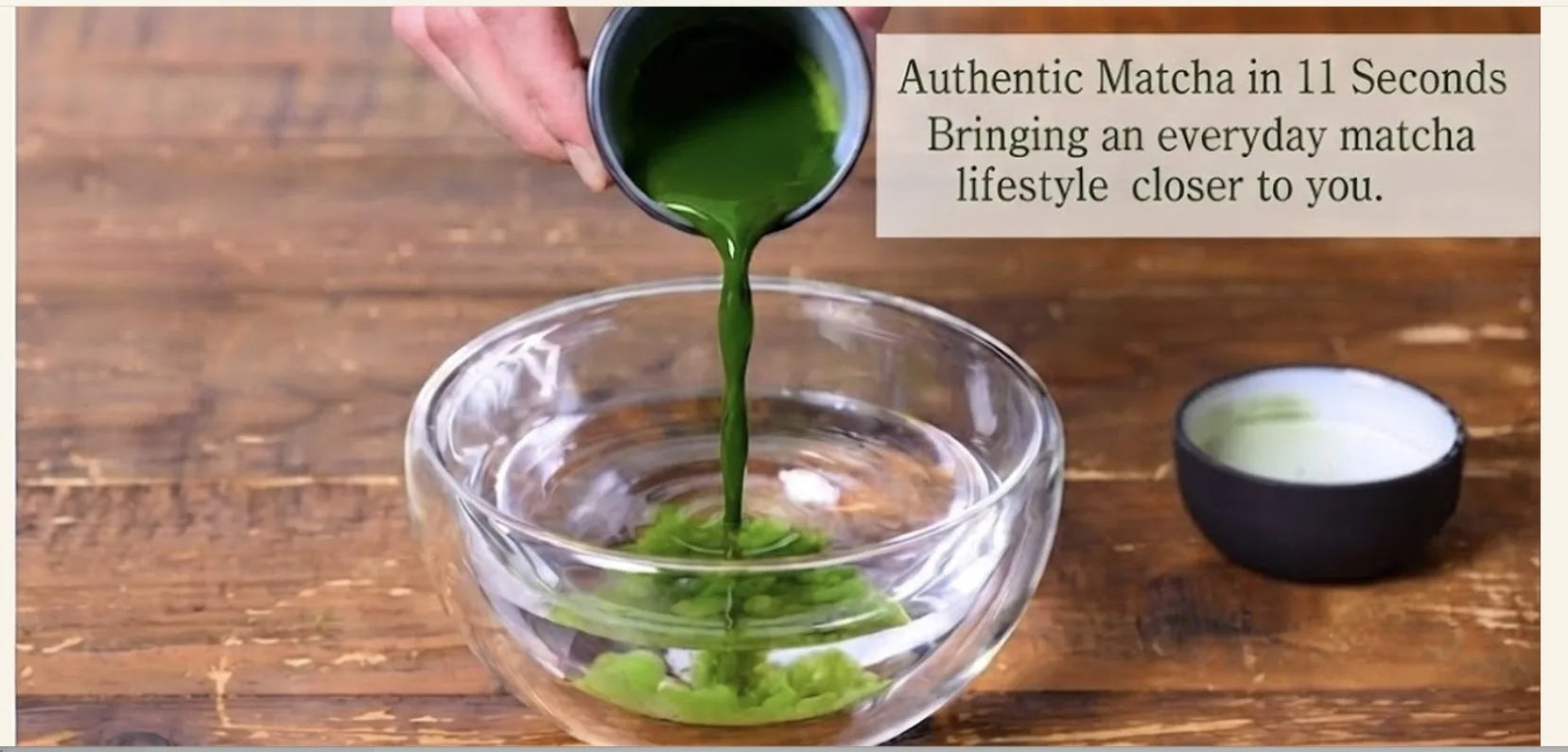 Authentic matcha in 11 seconds — Matcha Shaker lifestyle banner