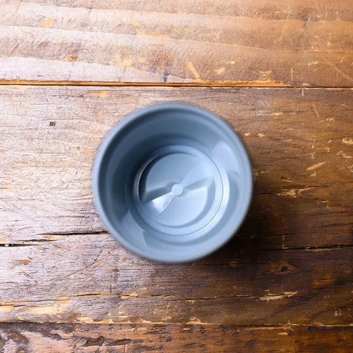 Top-down view of the fan-shaped ridge structure inside the base of the Matcha Shaker