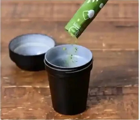 Step 2: add one 2g matcha sachet into the shaker