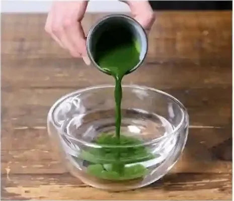 Step 4: pour the concentrated matcha into a bowl